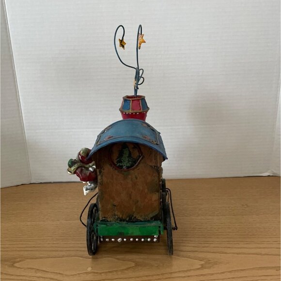 Vtg Kurt Adler Santa Claus Christmas Train Tin Metal Locomotive Hand Painted - Picture 4 of 9